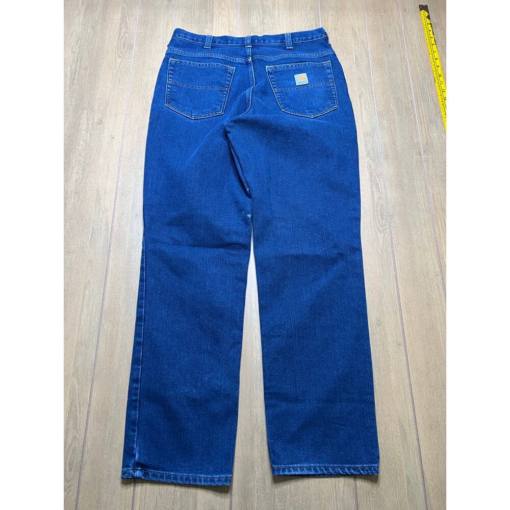 Vintage Carhartt Jeans Mens 34x32 Blue Denim Utility Work Pants Modern Distress